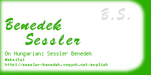 benedek sessler business card